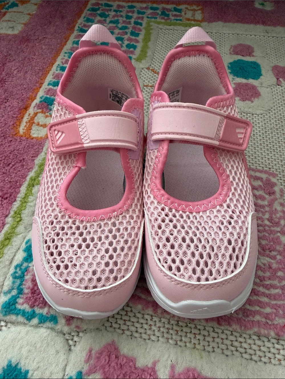 adidas Pink Mesh Mary Jane Kids Sneakers